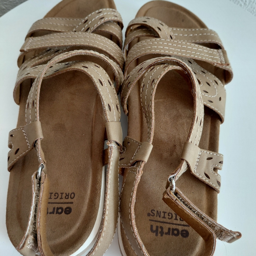Earth Samsin Womens Plus Strappy Faux Suede Flat Sandals - Picture 9 of 15